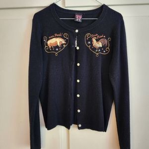 Lucky 13 bbq pork sweater cardigan rockabilly pinup dixie fried size Large